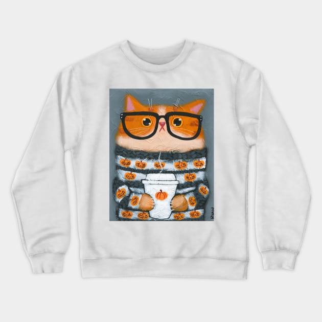 Sweater Weather Kitty Crewneck Sweatshirt by KilkennyCat Art